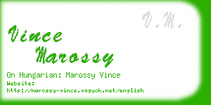 vince marossy business card